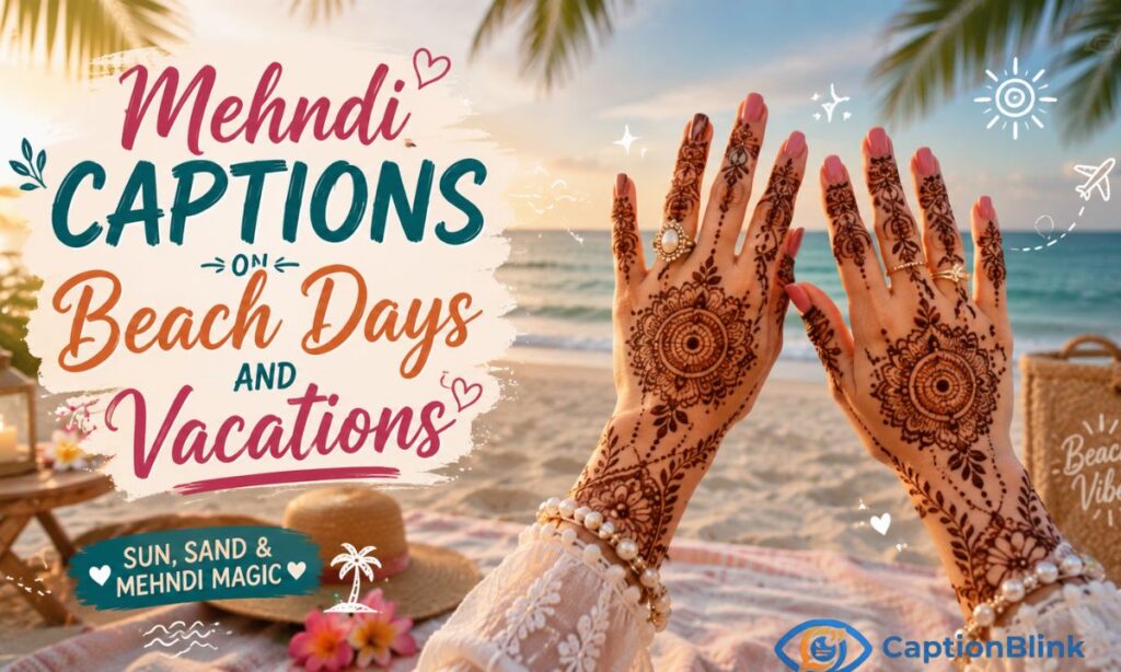Mehndi Captions on Beach Days and Vacations